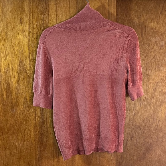 COS Chenille Short-Sleeve Turtleneck in Salmon Sz S - Picture 2 of 4
